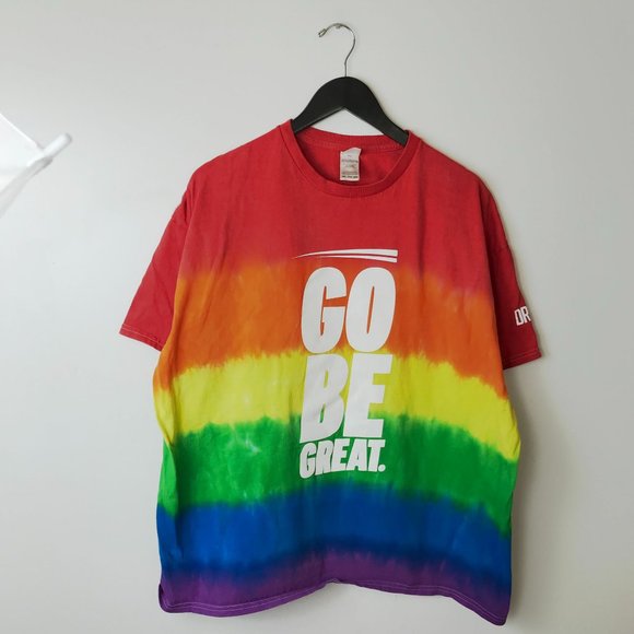 Colortone Go Be Great DRV PNK T Shirt Rainbow Pride Graphic Tee Cotton 2XL XXL - Picture 9 of 13